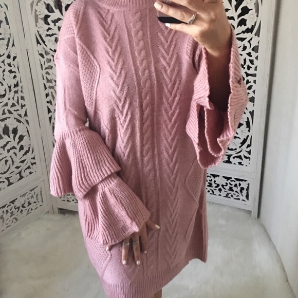 Sweater Dress with Tiered Sleeves - Picture 6 of 7